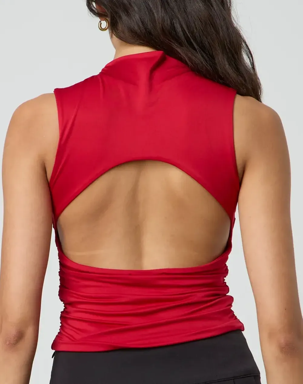 High Neck Open Back Top