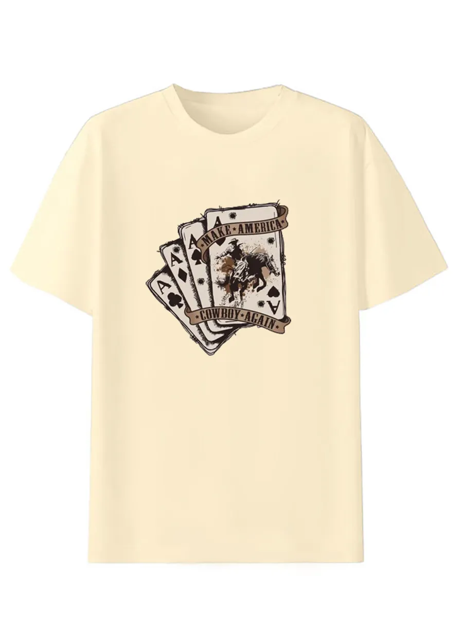 Cowboy Ace Pattern T-shirt