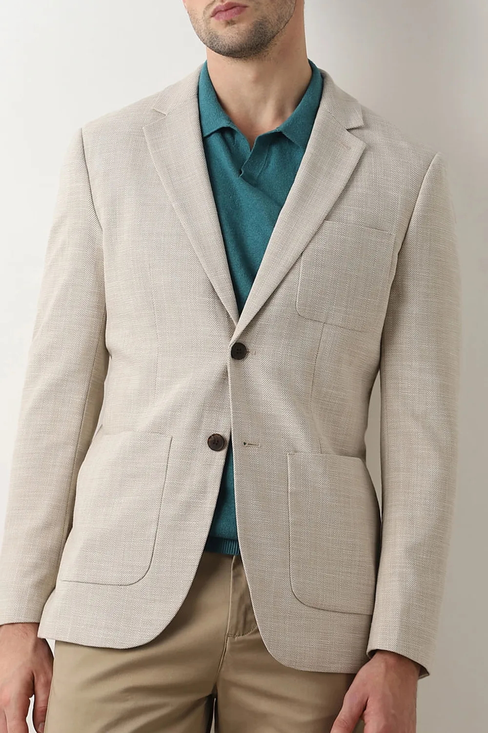 Beige Structured Blazer