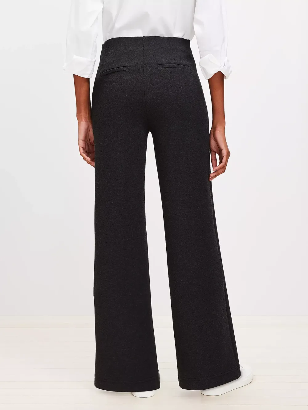 Heathered Ponte Wide Leg Pants