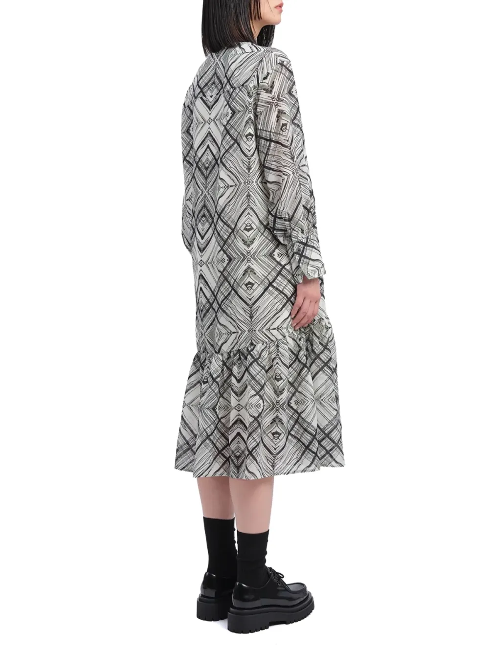 Handcrafted Checker Printed Shirt Dress