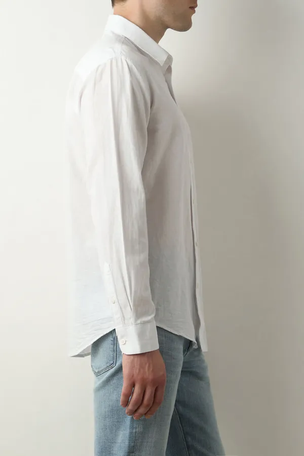 White Linen Full Sleeves Shirt