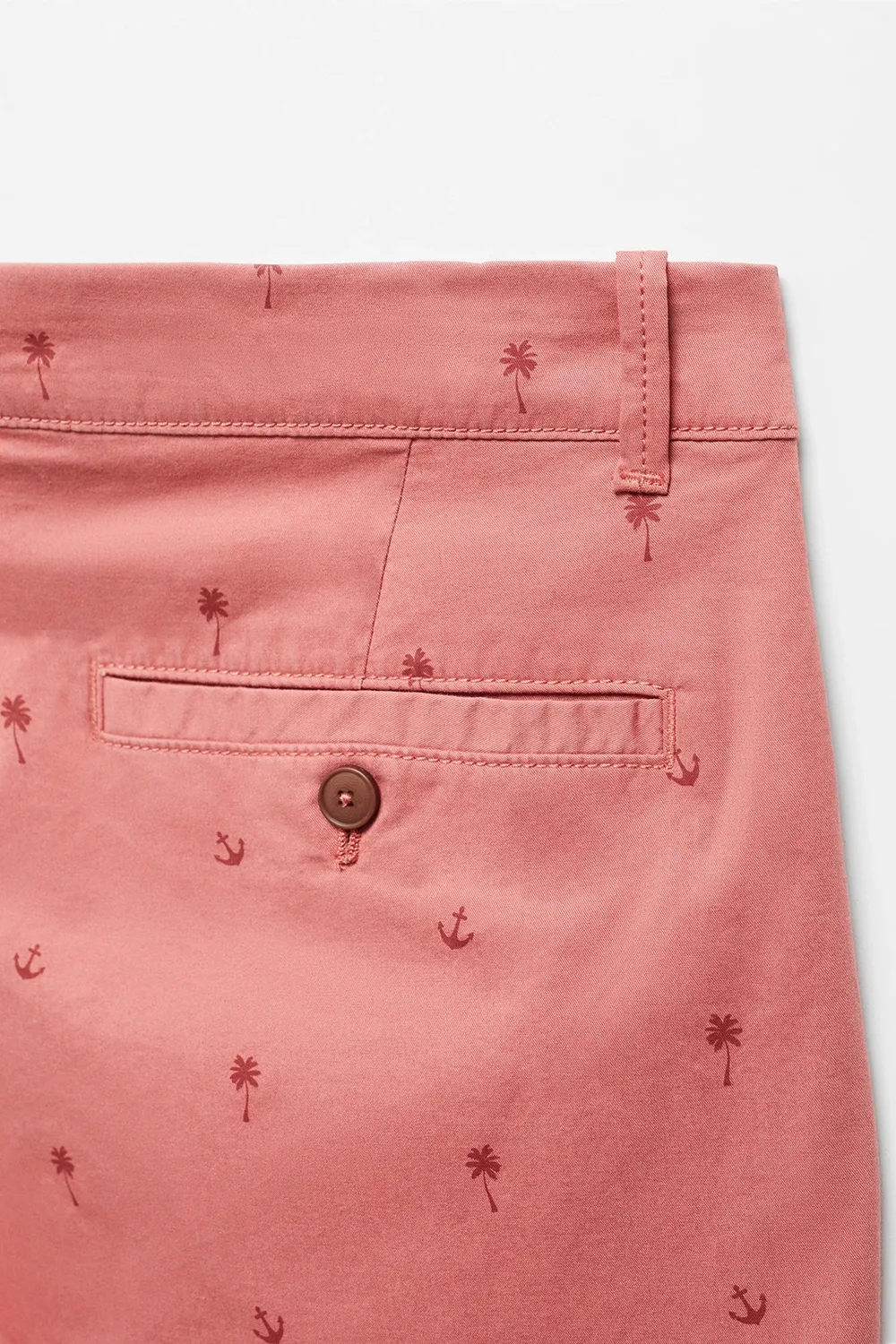 Slim-fit cotton micro-print bermuda shorts