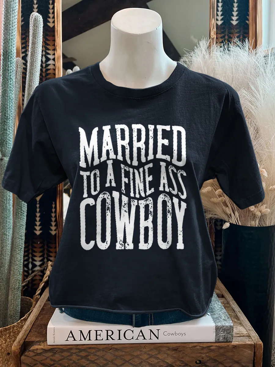 Married a beautiful denim T-shirt