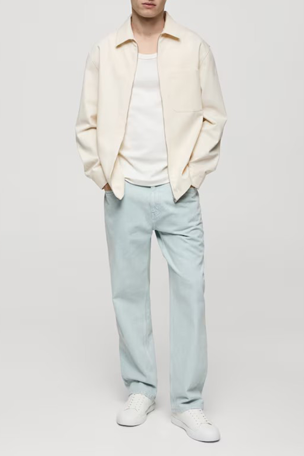 Relaxed-fit washed-effect jeans