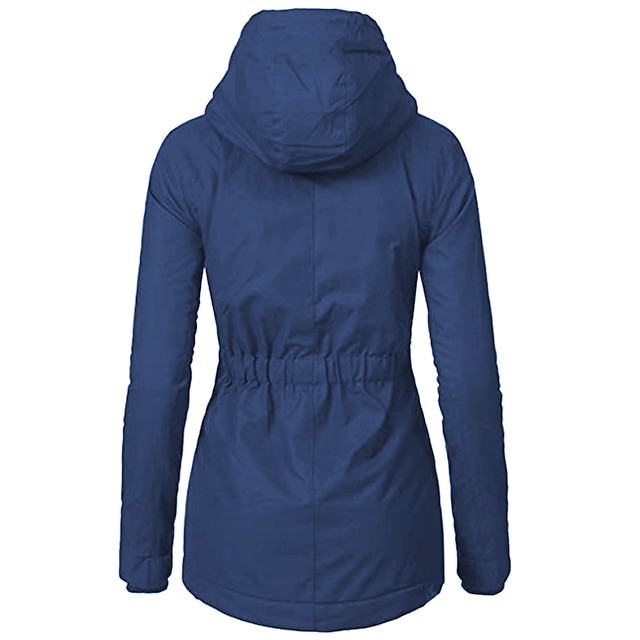 Women's Parka Street Fall Winter Puffer Jacket Long Coat Windproof Warm 3 in 1 Loose Casual Sports Jacket Long Sleeve Solid Color Zipper Purple Blushing Pink Waterpoof Daily Wear Down Parkas  Lined