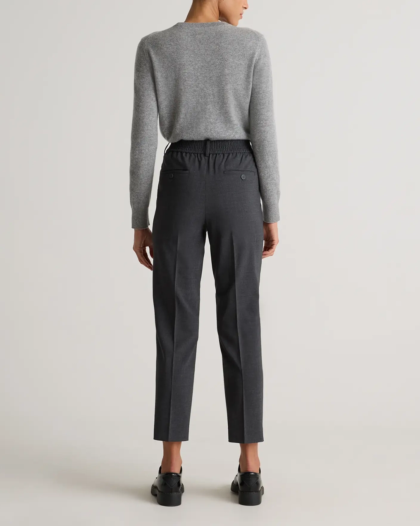 Italian Wool Slim Leg Ankle Pants