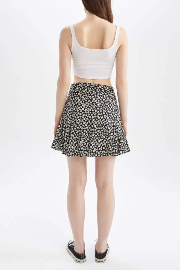 Floral Print Mini Short Skirt