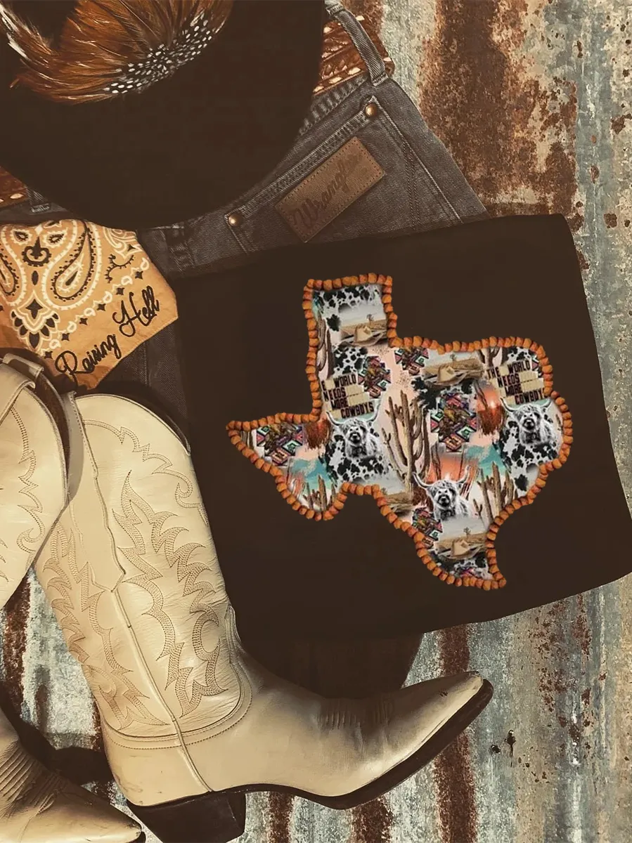 Texas Western Collage With Cactus&Highland Cow T-shirt