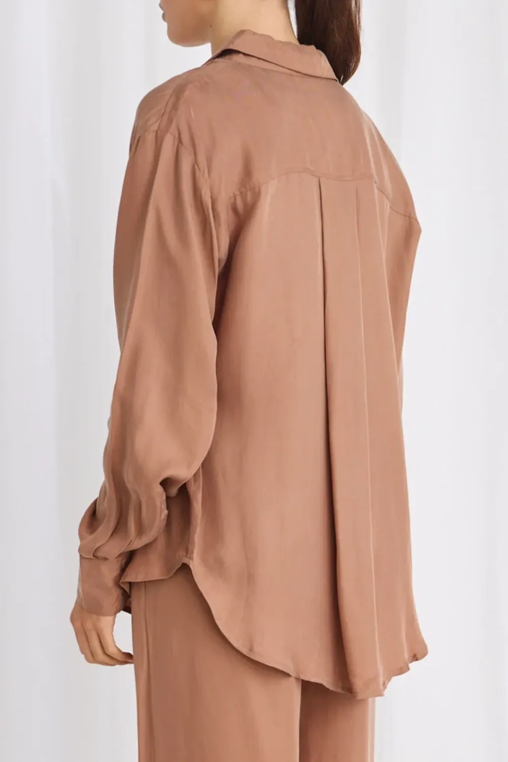 Tidal Mocha Luxury Blend Oversized Shirt