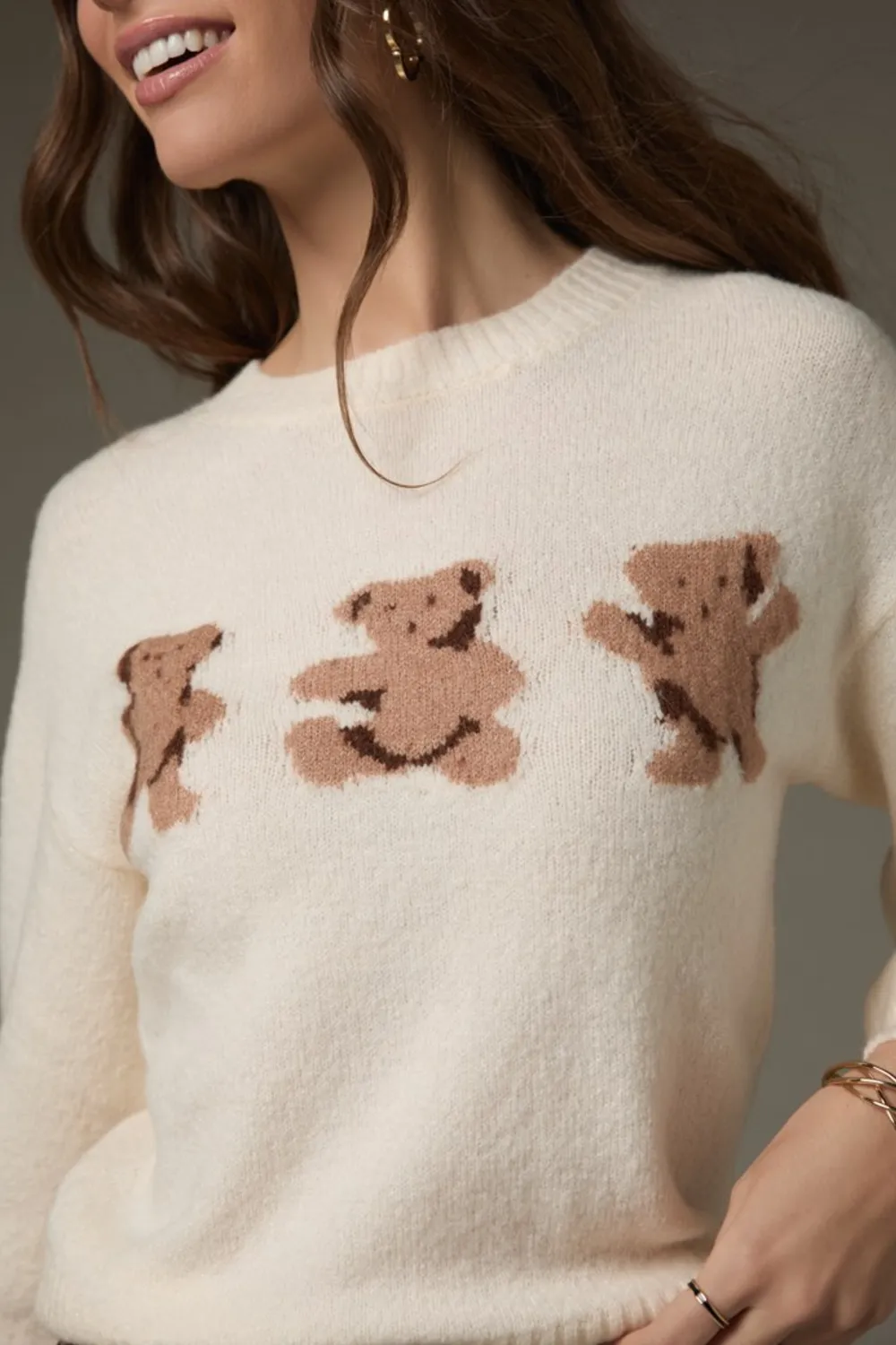 Jackie Teddy Graphic Pullover Sweater