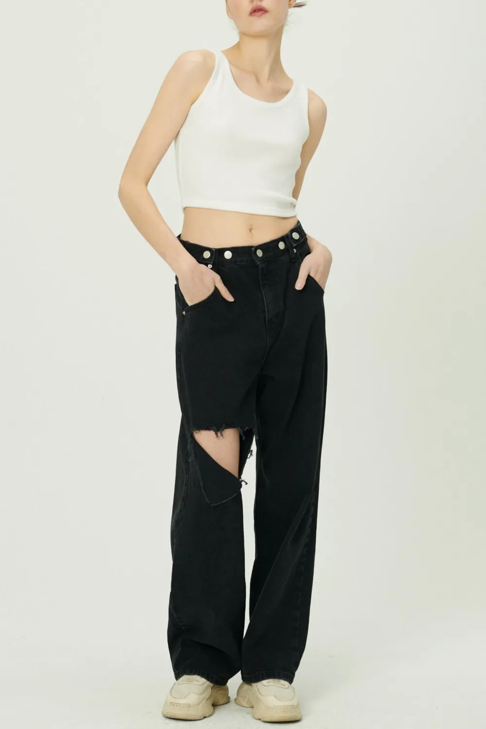 Elo Cutout Wide Leg Jeans