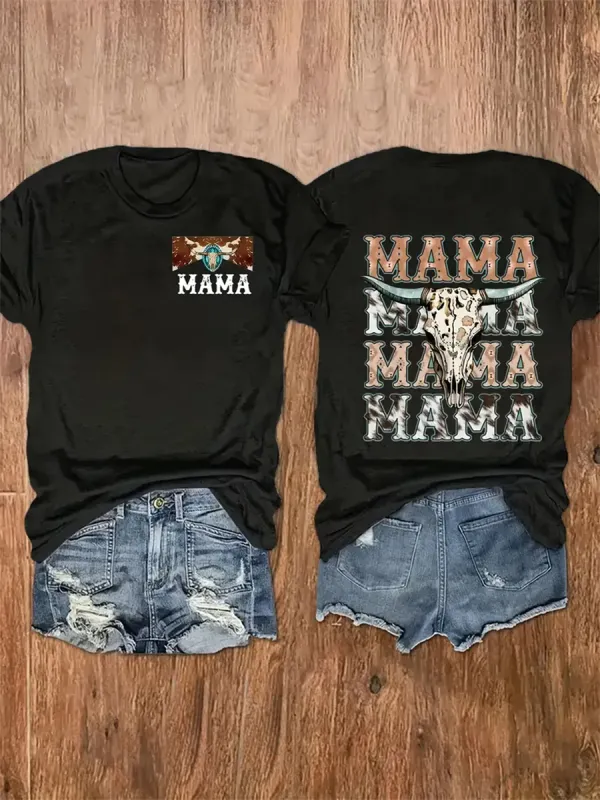 MAMA MAMA Western Pattern T-shirt