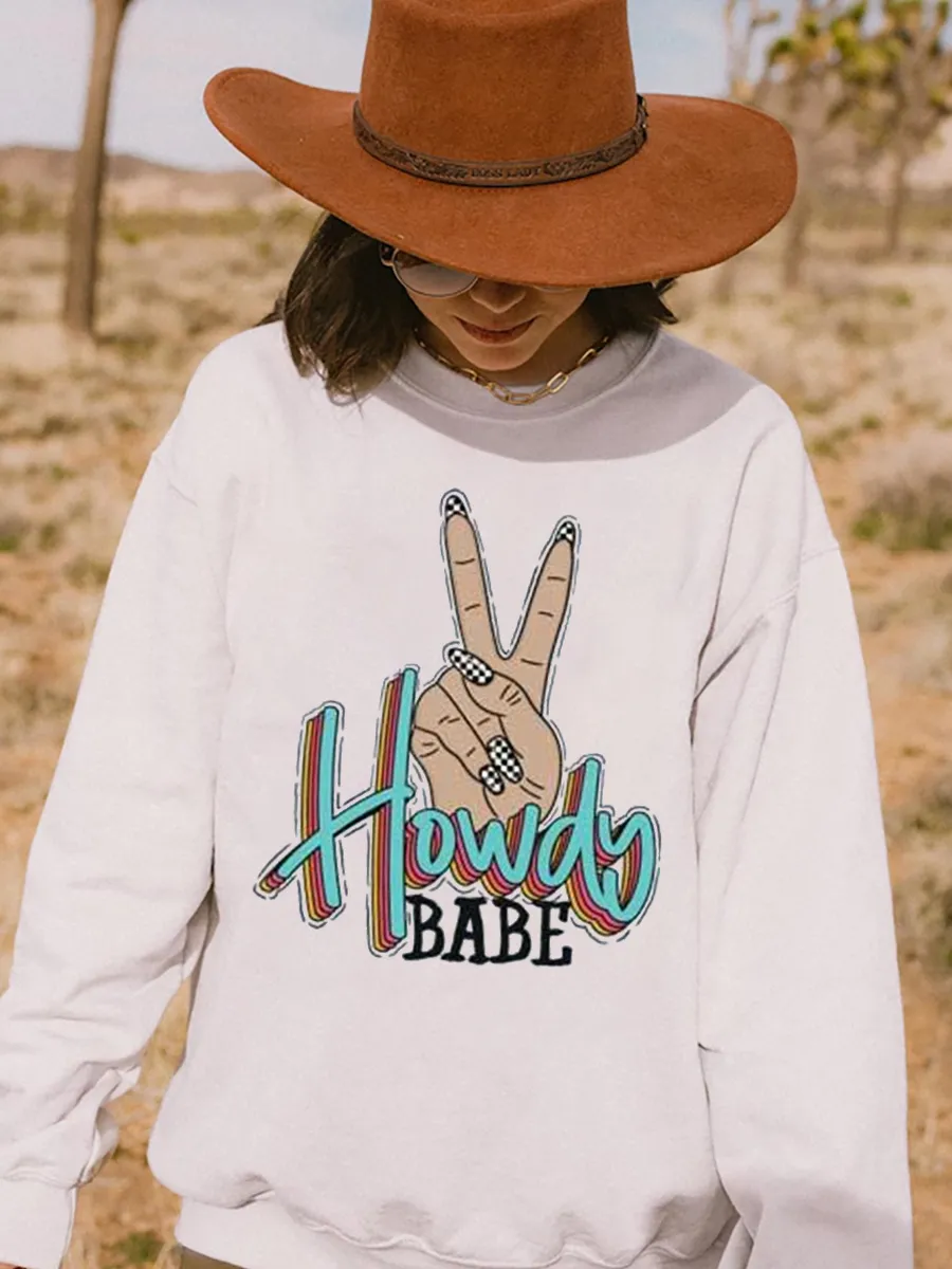 Vintage Howdy Babe pattern sweatshirt