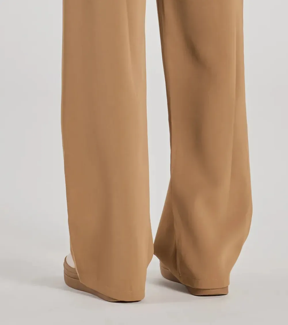 Polished Perfection Contrast Waist Pants