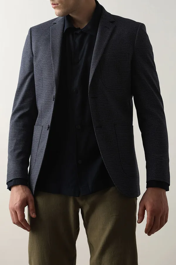 Navy Blue Structured Blazer