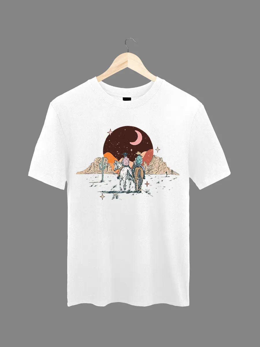 Wander The Desert Heather Peach Graphic T-shirt