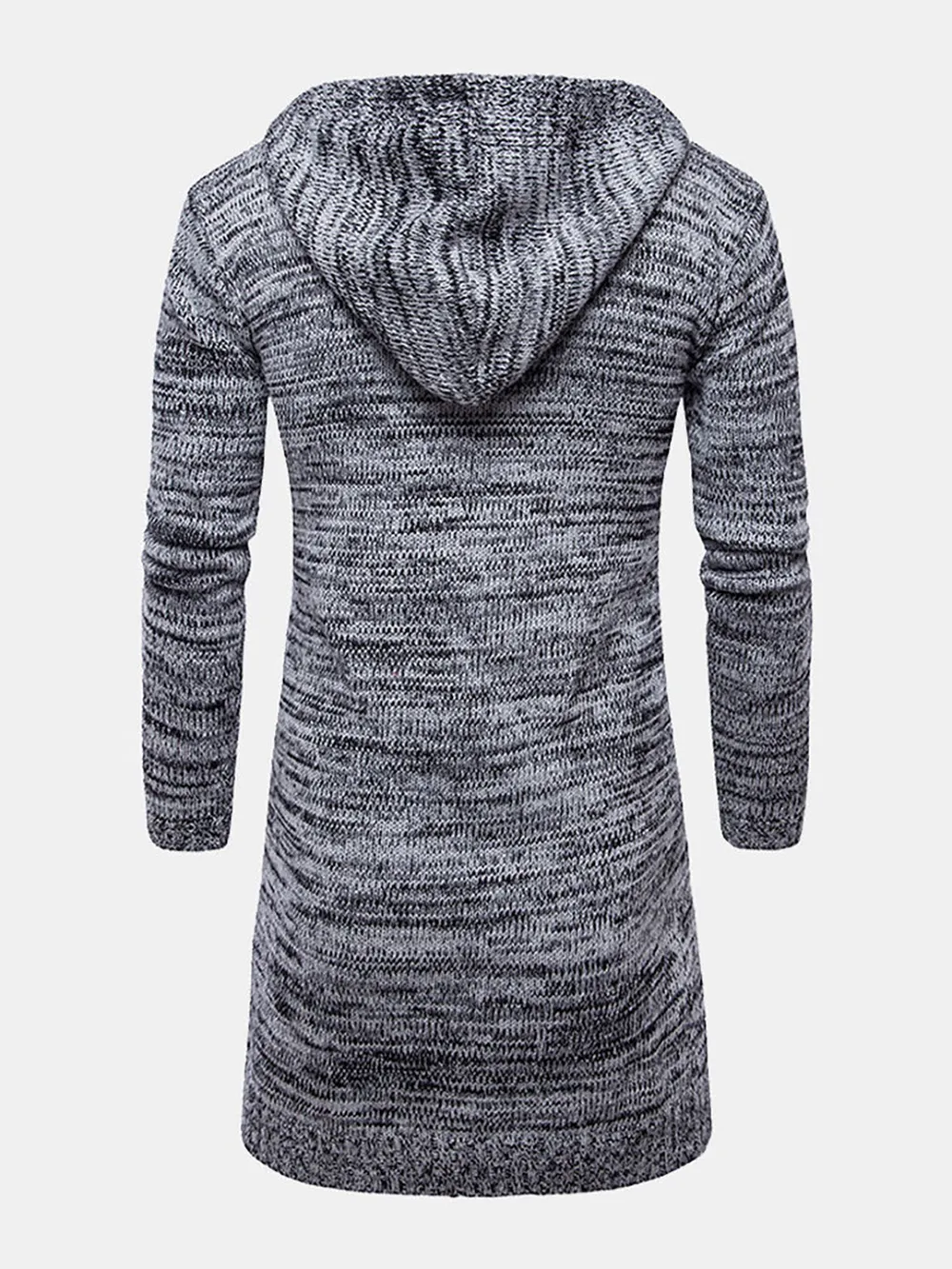 Long Line Hooded Knitted Cardigan