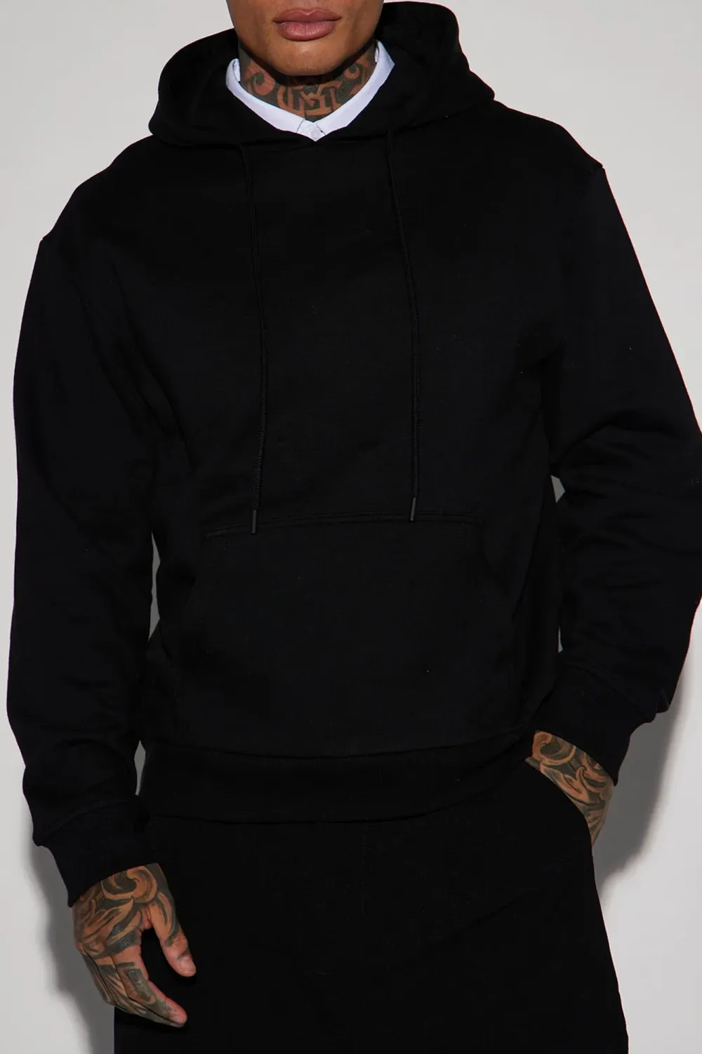 Kangaroo Pocket Hoodie - Black