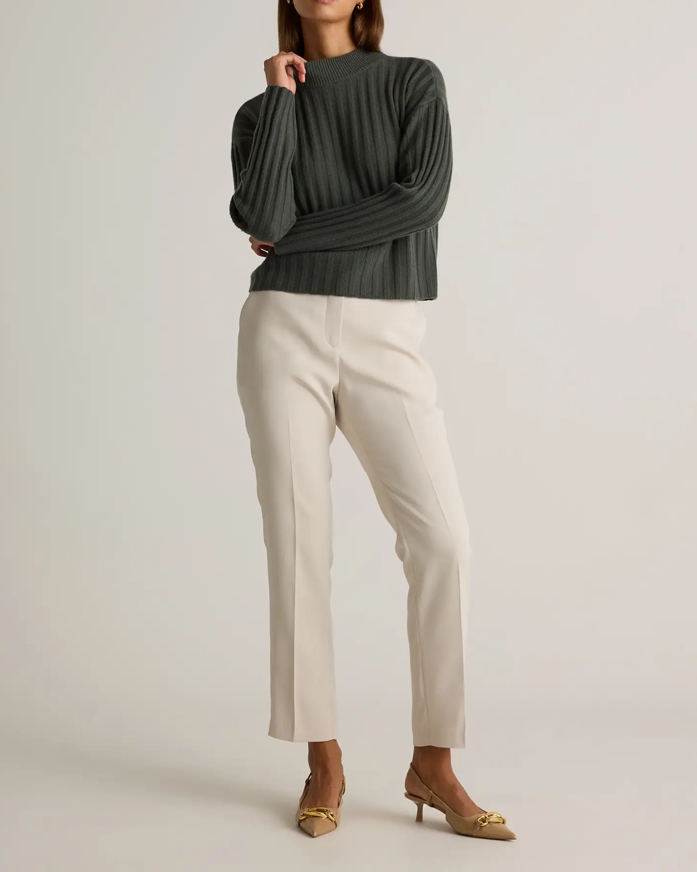 Stretch Crepe Ankle Pants