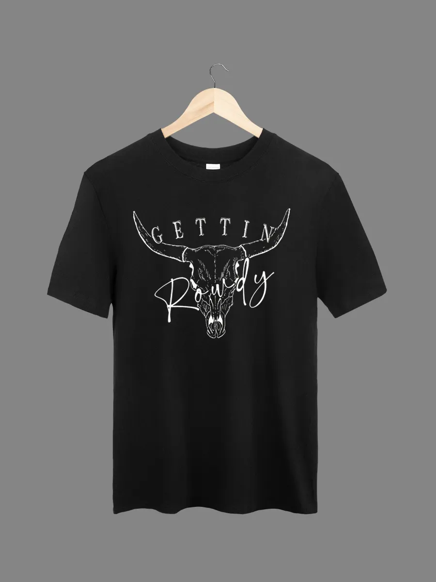 Gettin Rowdy Western Pattern T-shirt