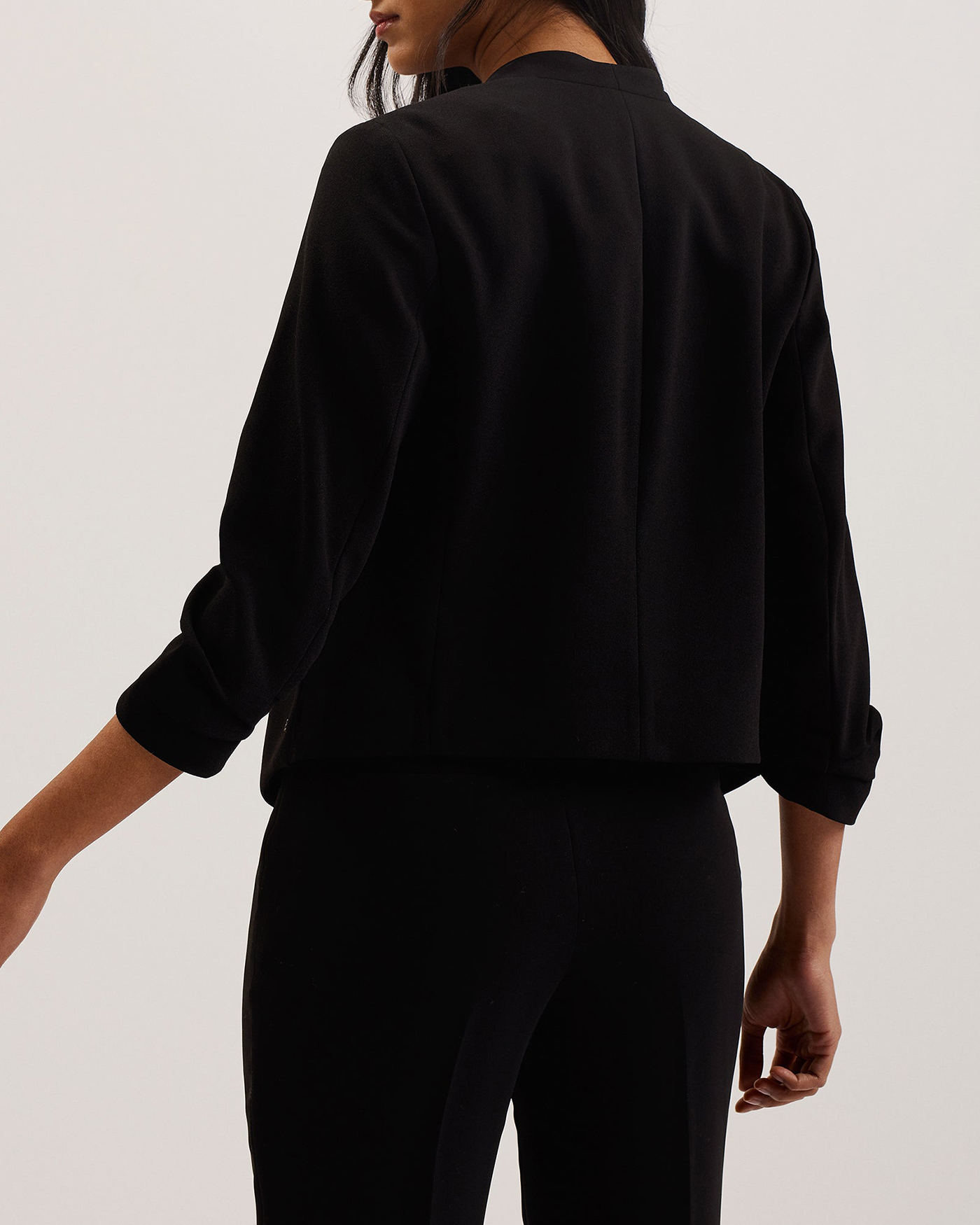 Popsy 3/4 Sleeve Crop Jacket Black