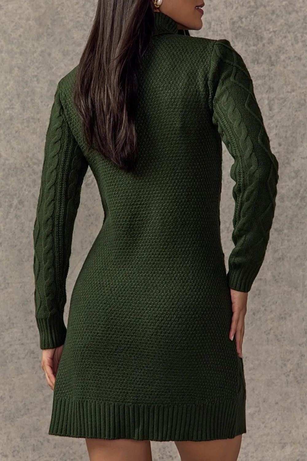 May Cable Knit Mini Sweater Dress