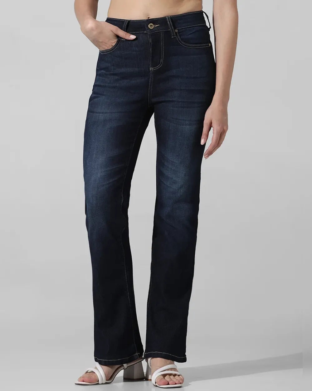 Blue Mid Rise Tulga Flared Jeans