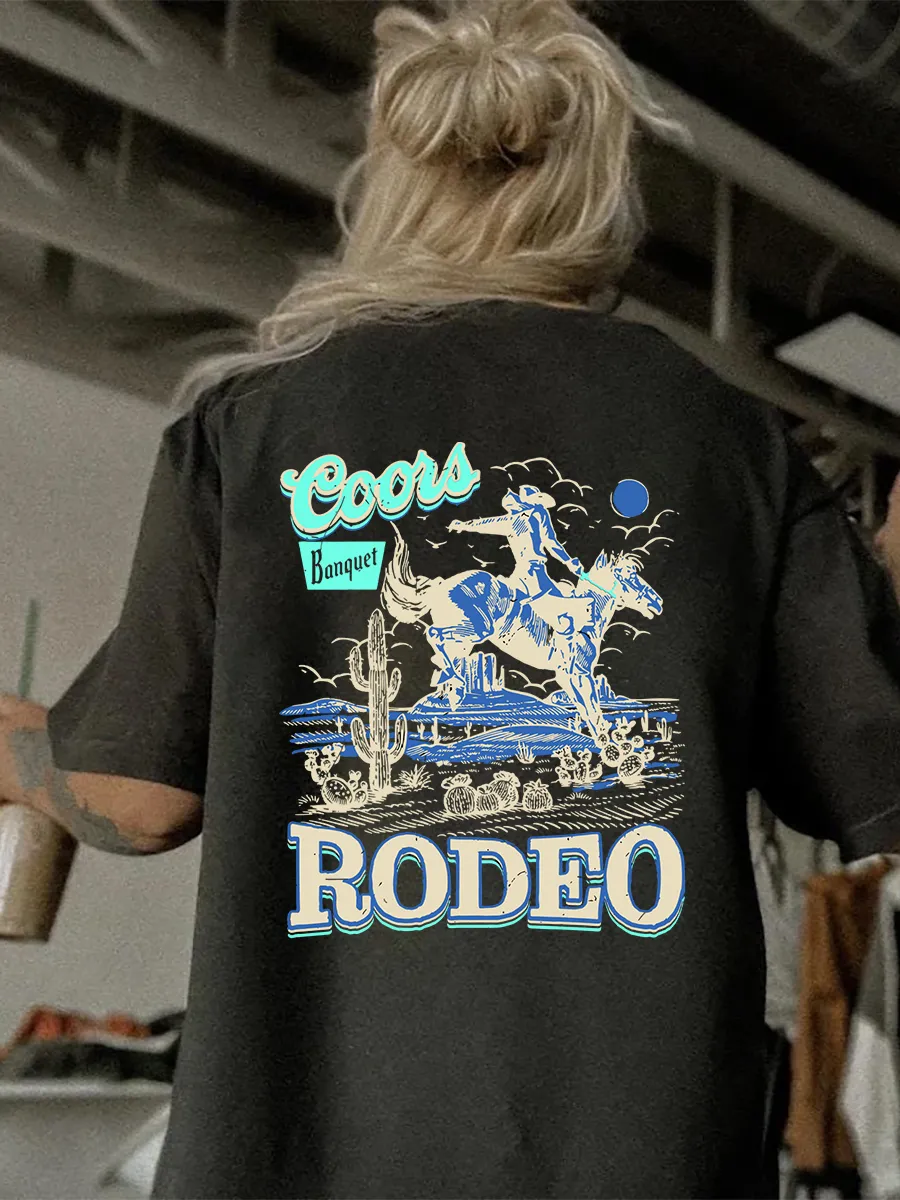 Retro 90s Coors Western Cowboy T-shirt