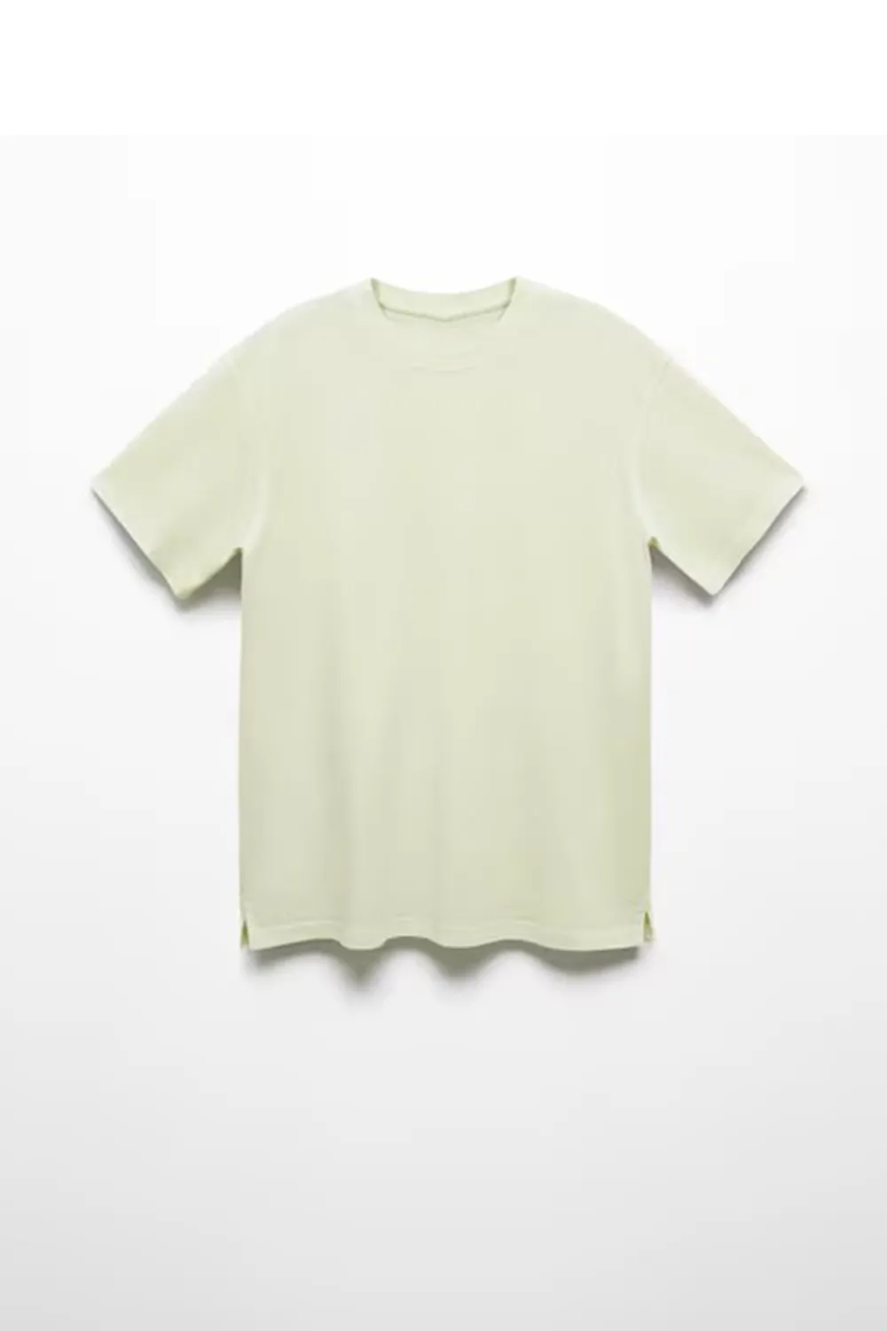 Round-Neck Ribbed Finish T-Shirt