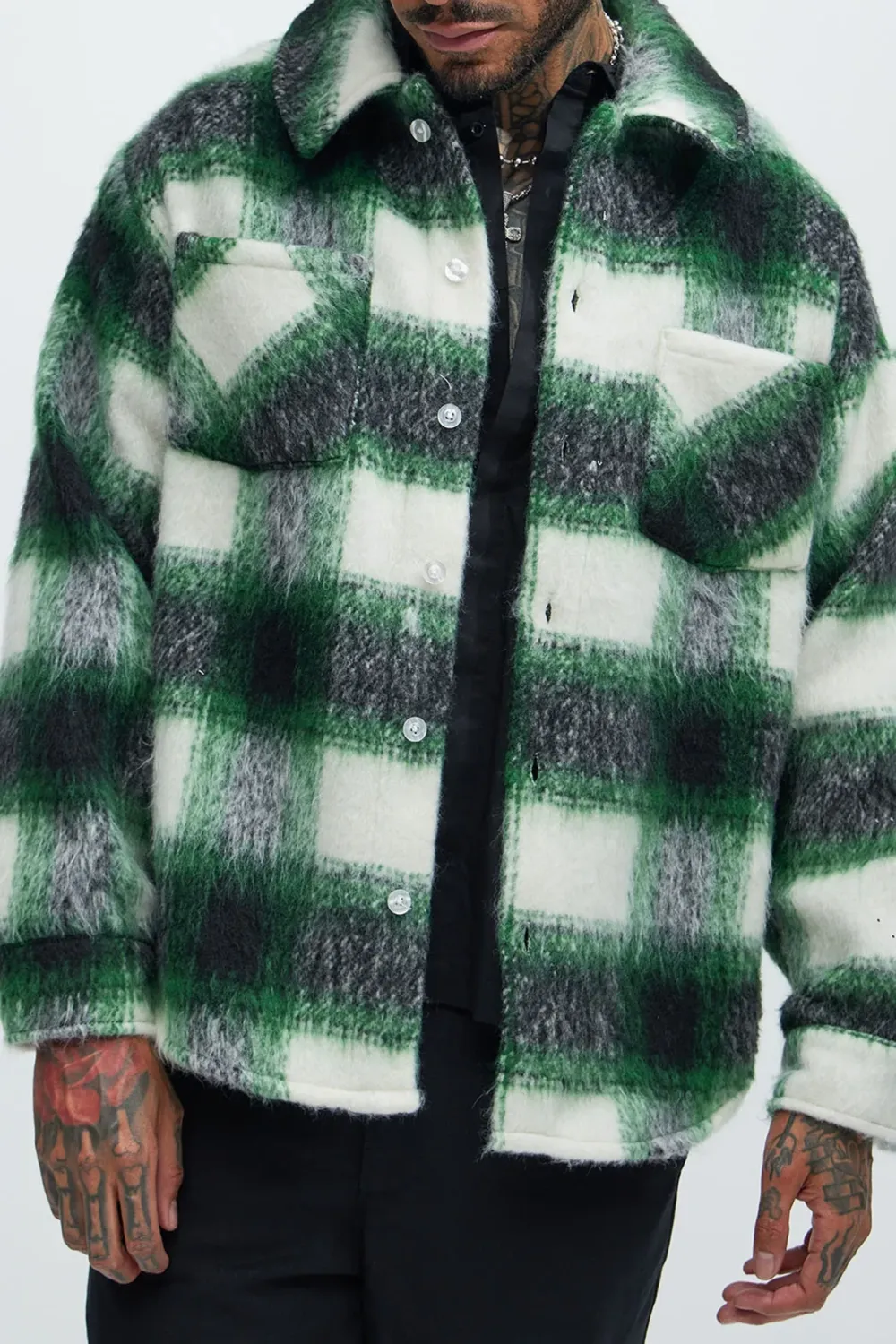 Keystone Mohair Shacket - Green