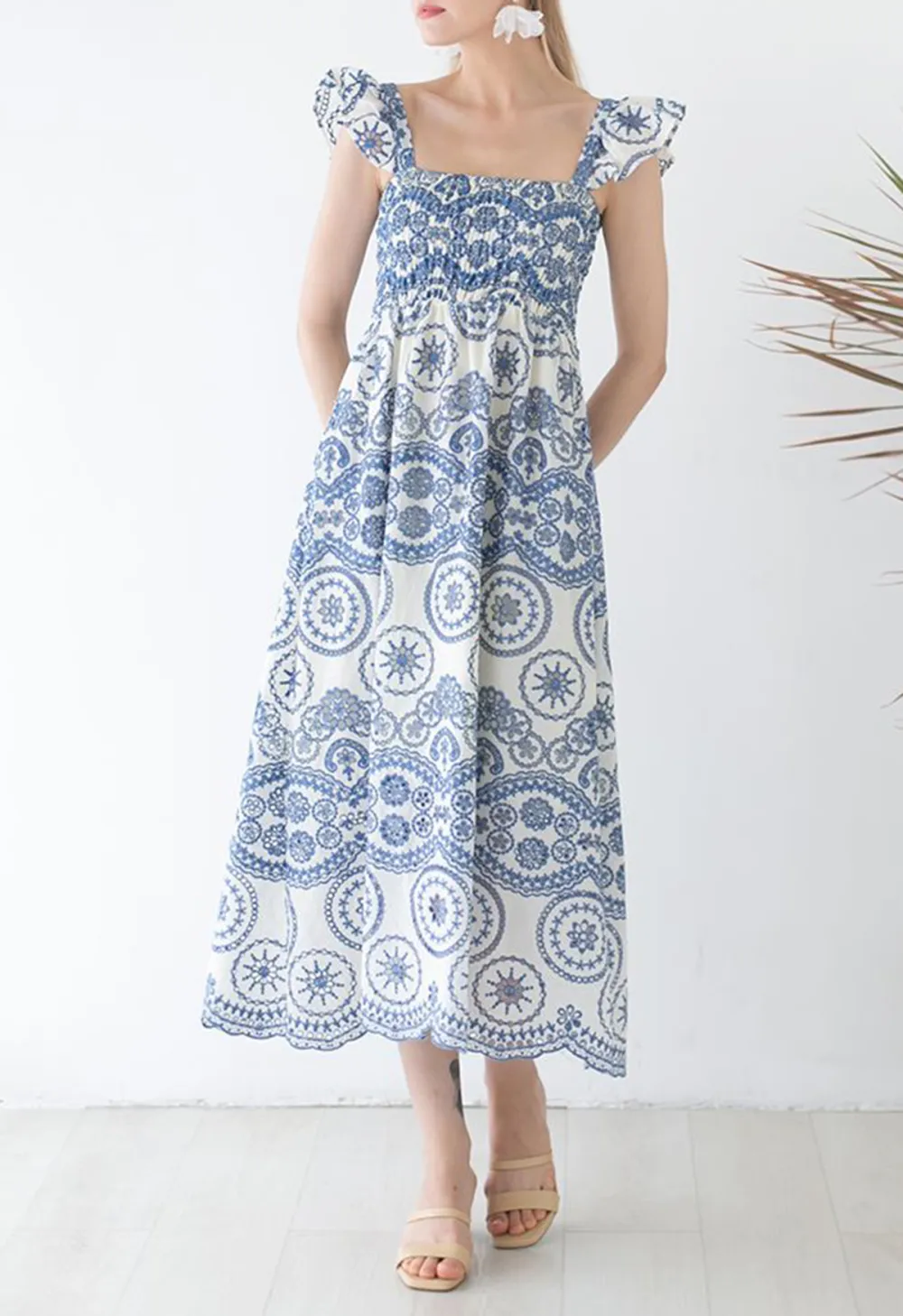 DREAMY BOHO EMBROIDERED CUTOUT MAXI DRESS