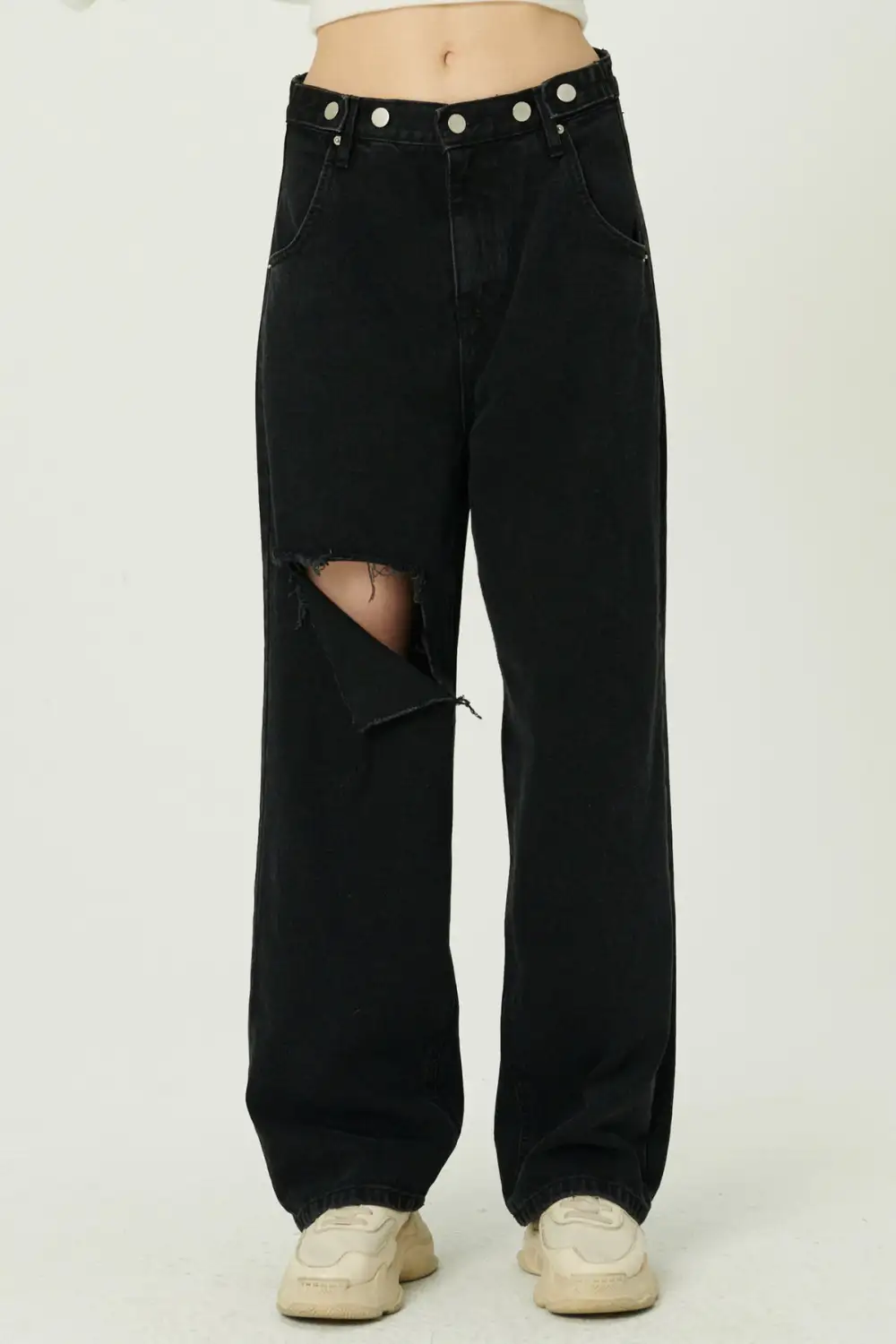 Elo Cutout Wide Leg Jeans