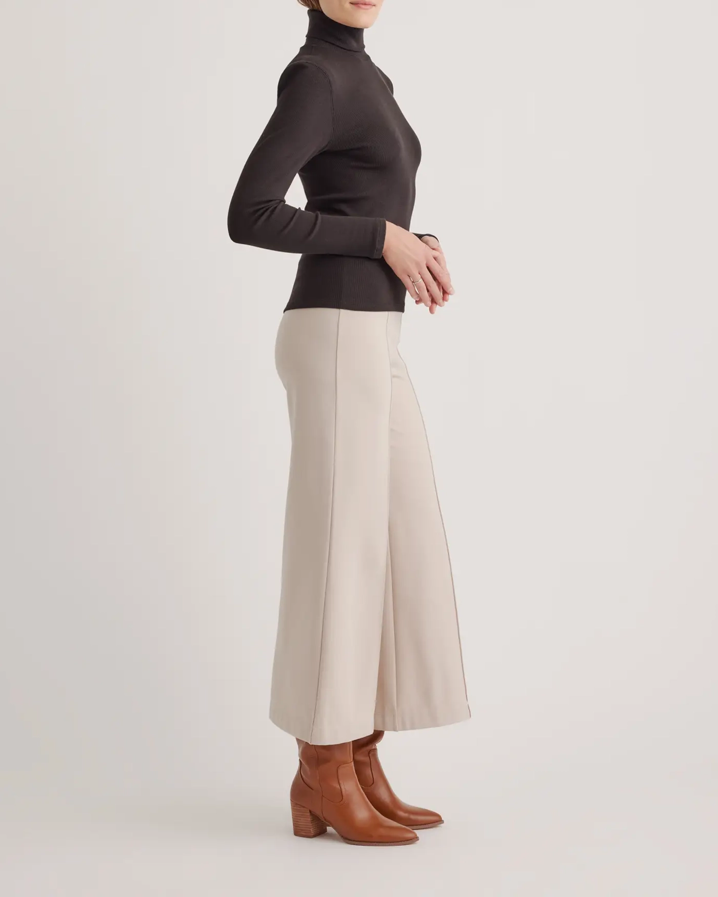 Organic Cotton Micro-Rib Turtleneck