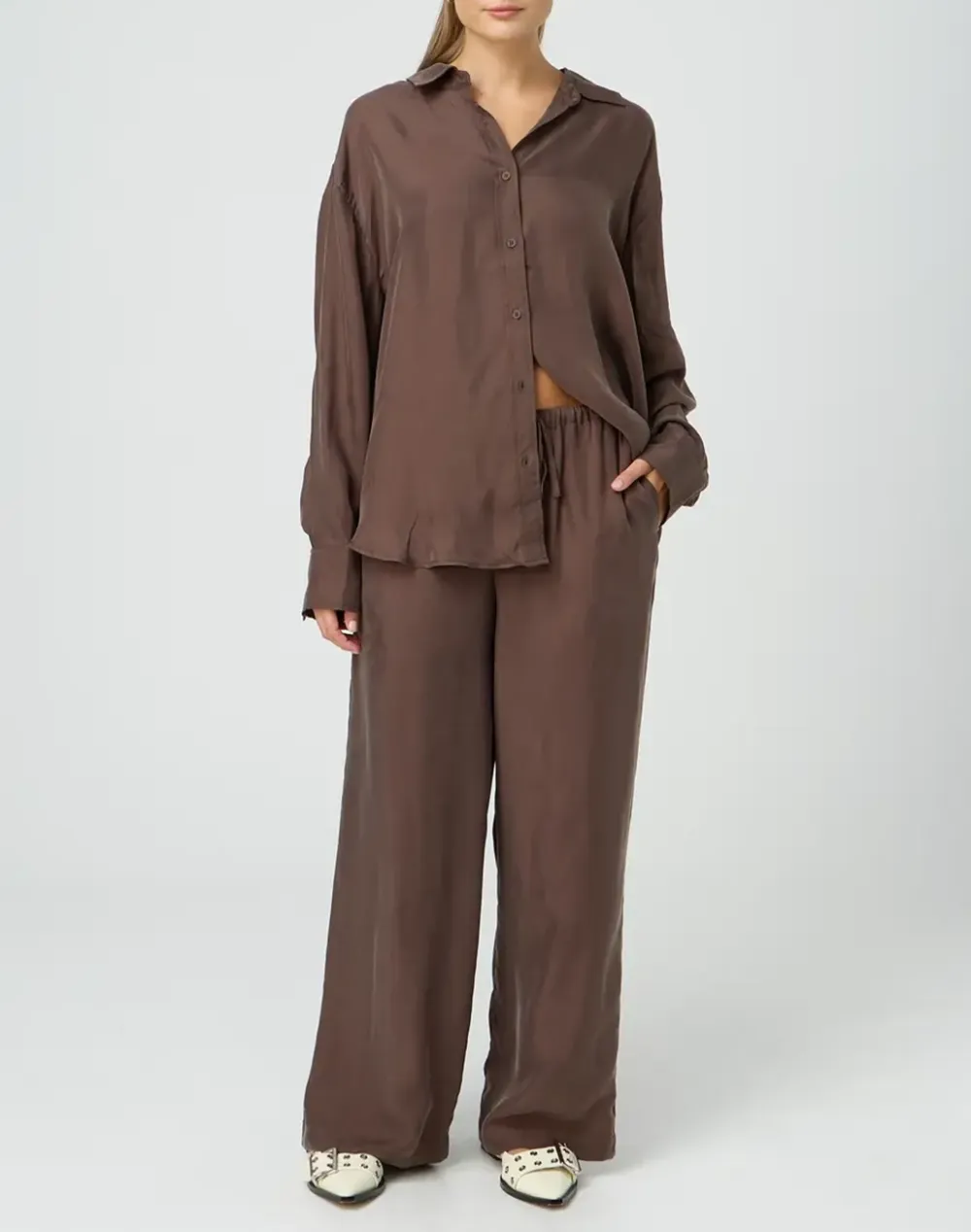 Cupro Tie Up Loose Leg Pant