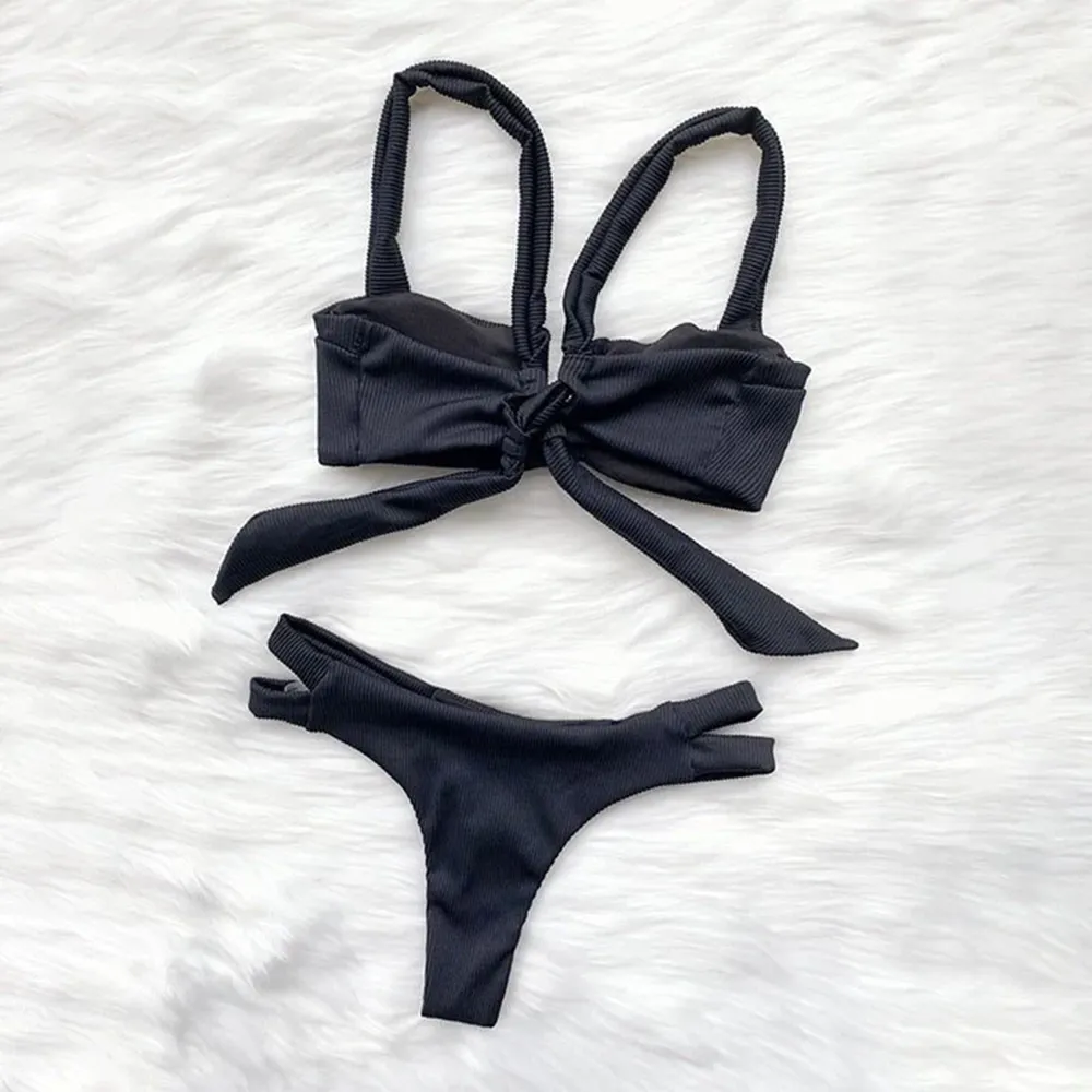 Irena Ribbed Cut Out Two-Piece Bikini