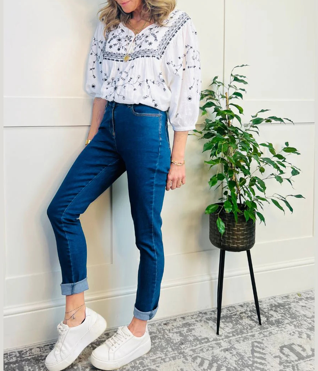 Blue Stretch Slim Leg Jeans