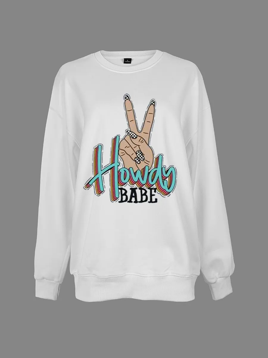 Vintage Howdy Babe pattern sweatshirt