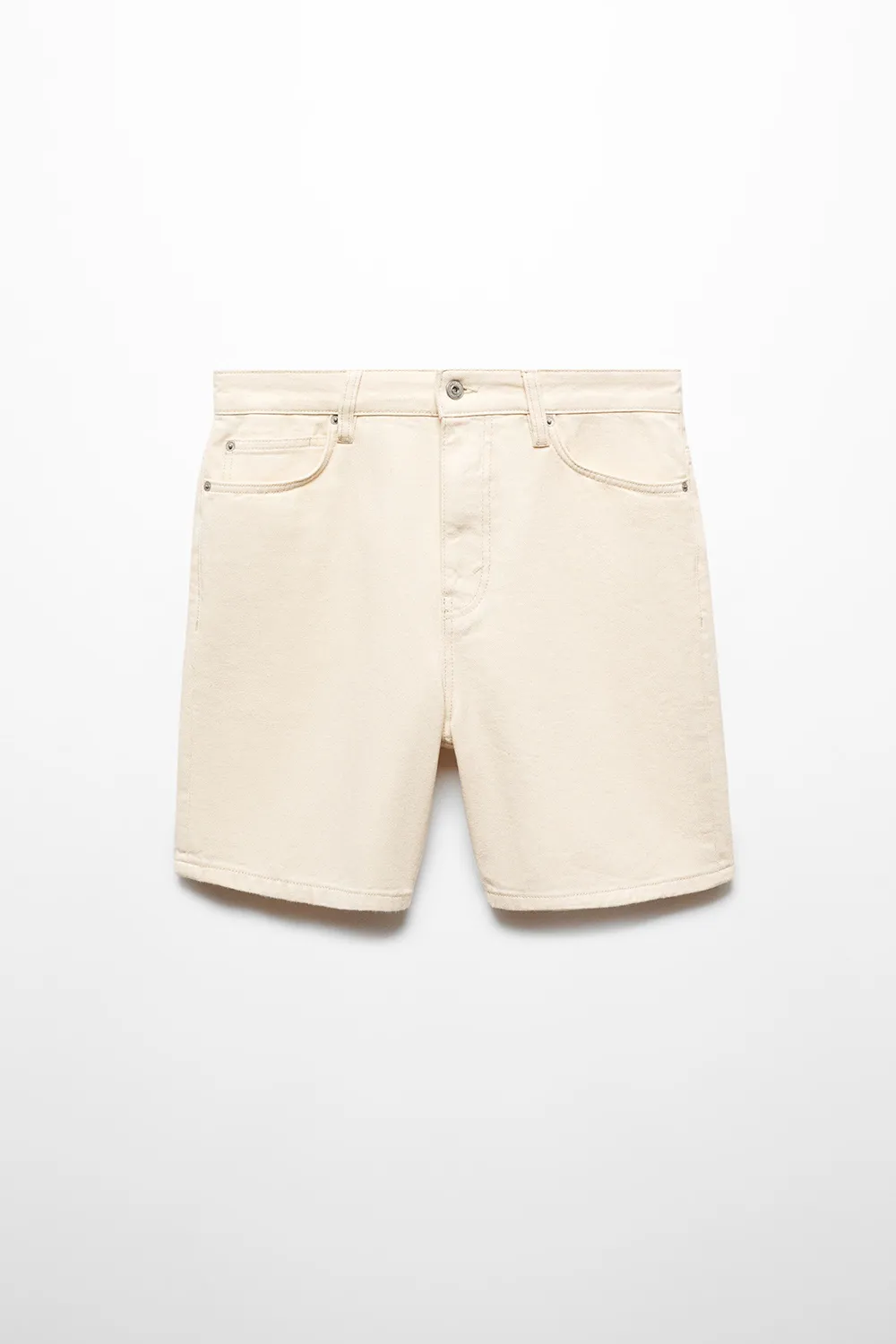 Non-Stretch Denim Bermuda Shorts