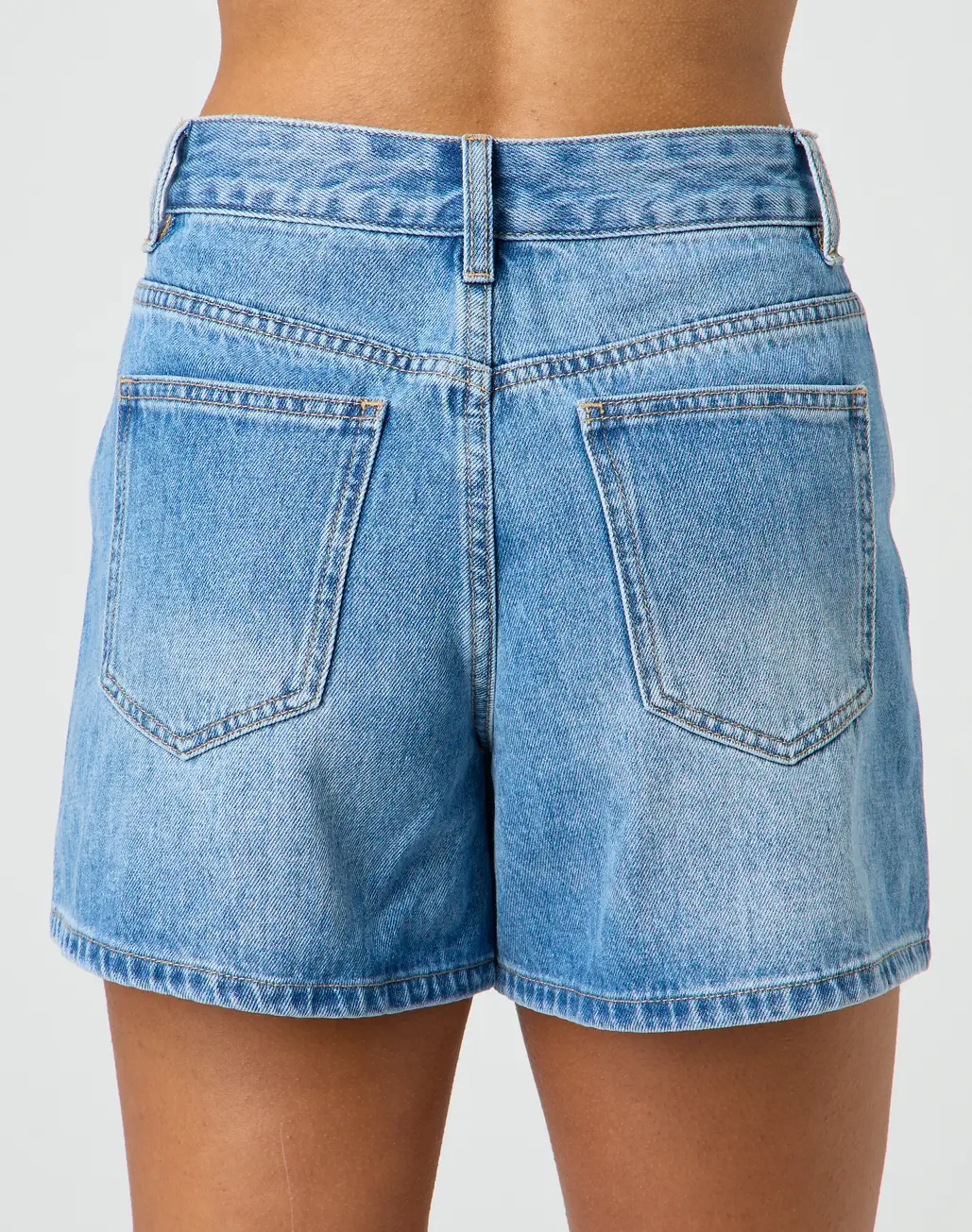 High Rise A Line Denim Short