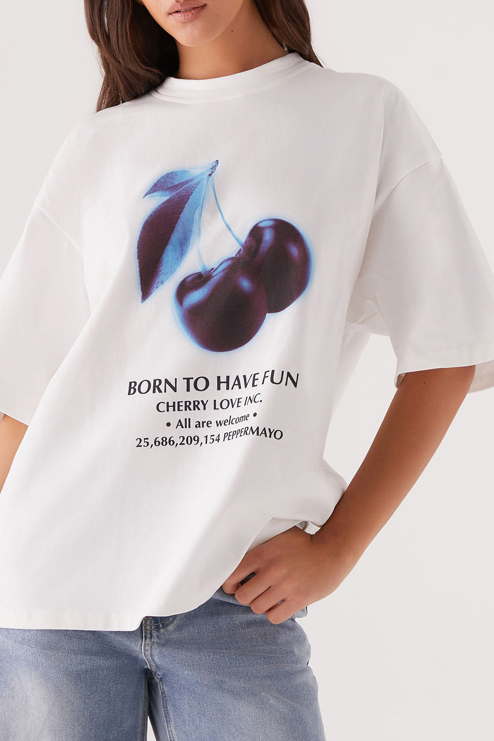 Born To Have Fun Oversized Graphic Tee