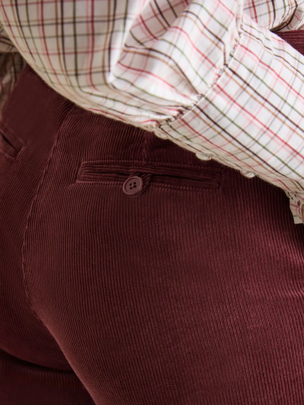 Cotton Calla Burgundy Corduroy Tapered Trousers