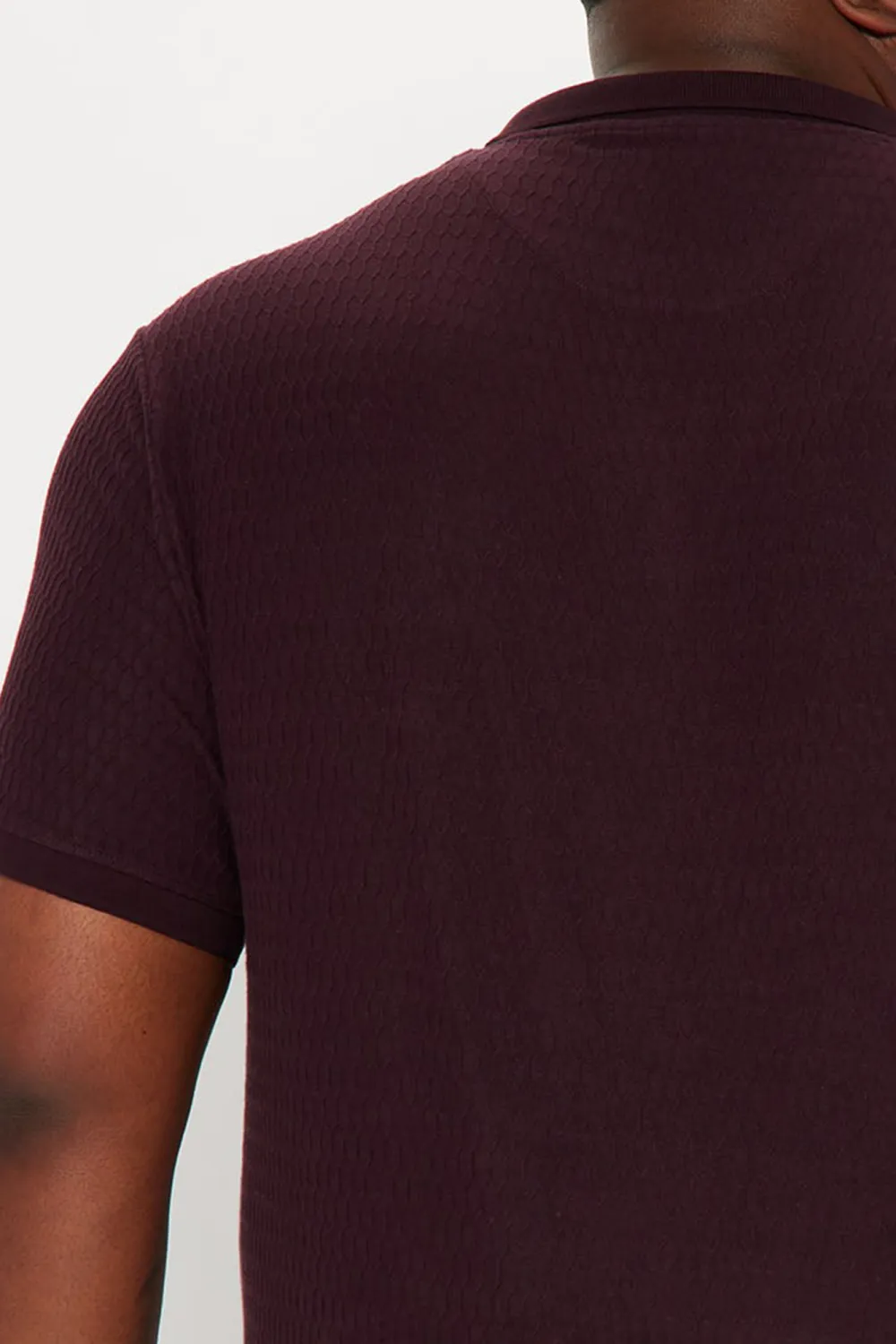 Papi Short Sleeve Polo - Burgundy