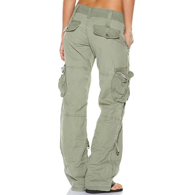 Women's Cargo Pants Tactical Cargo Pants Trousers Full Length Cotton Blend Pocket Baggy Low Waist Chic & Modern Casual / Sporty Sports Weekend Black Pink S M Summer Spring &  Fall