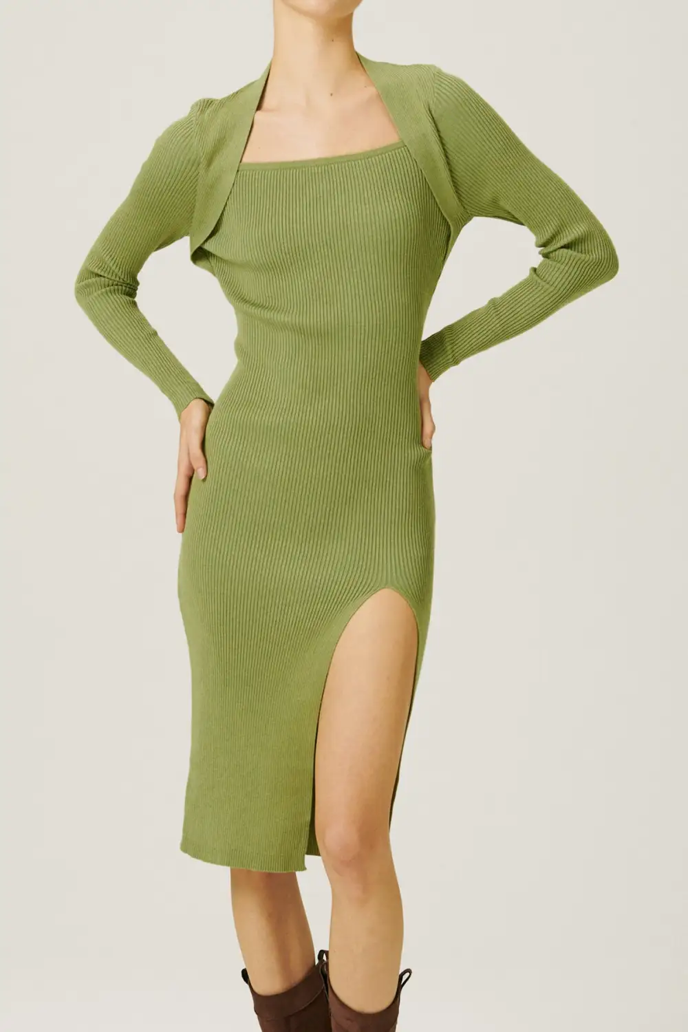 Edie Square Neck Knitted Dress