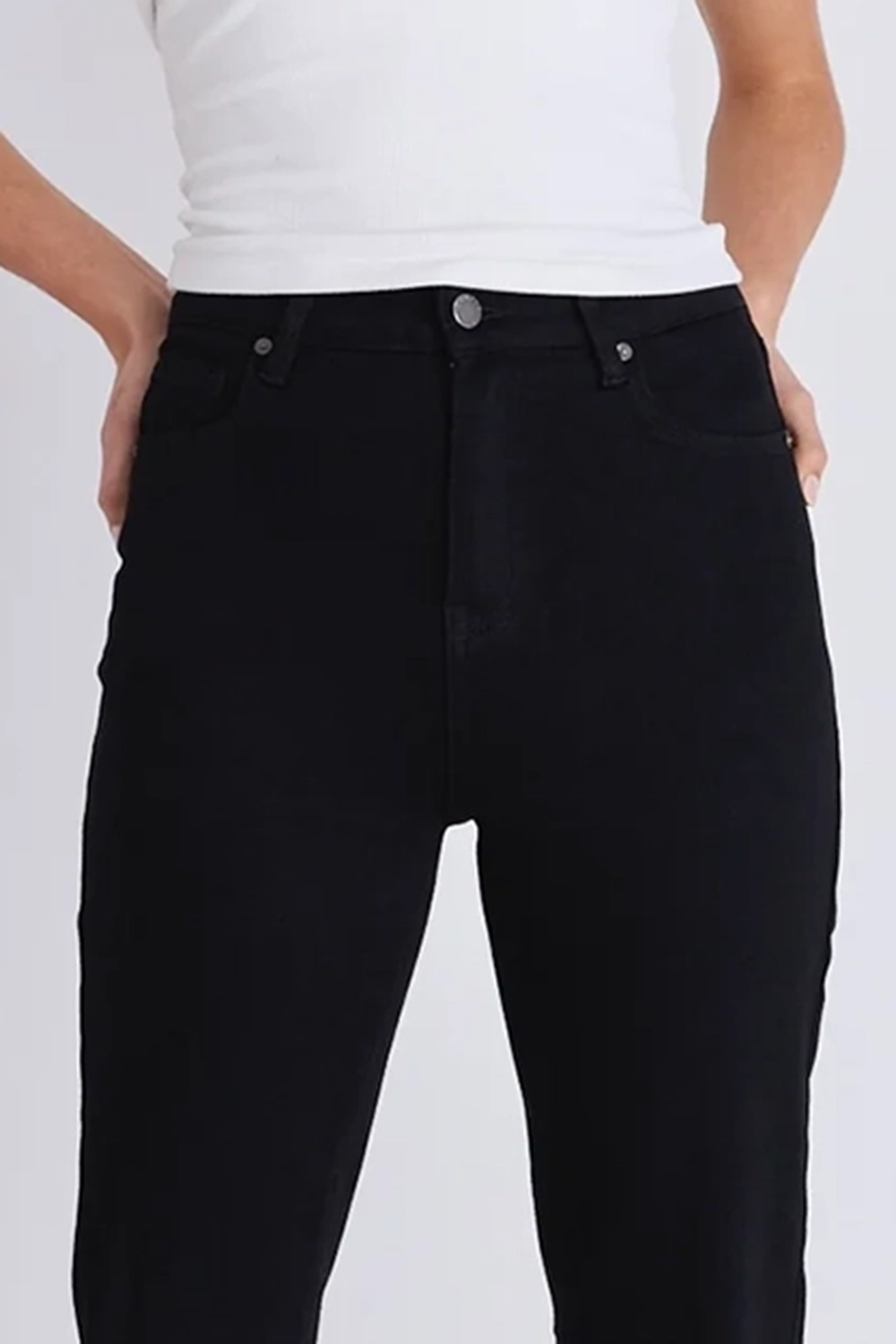 Stadium Black High Rise Straight Super Stretch Jean