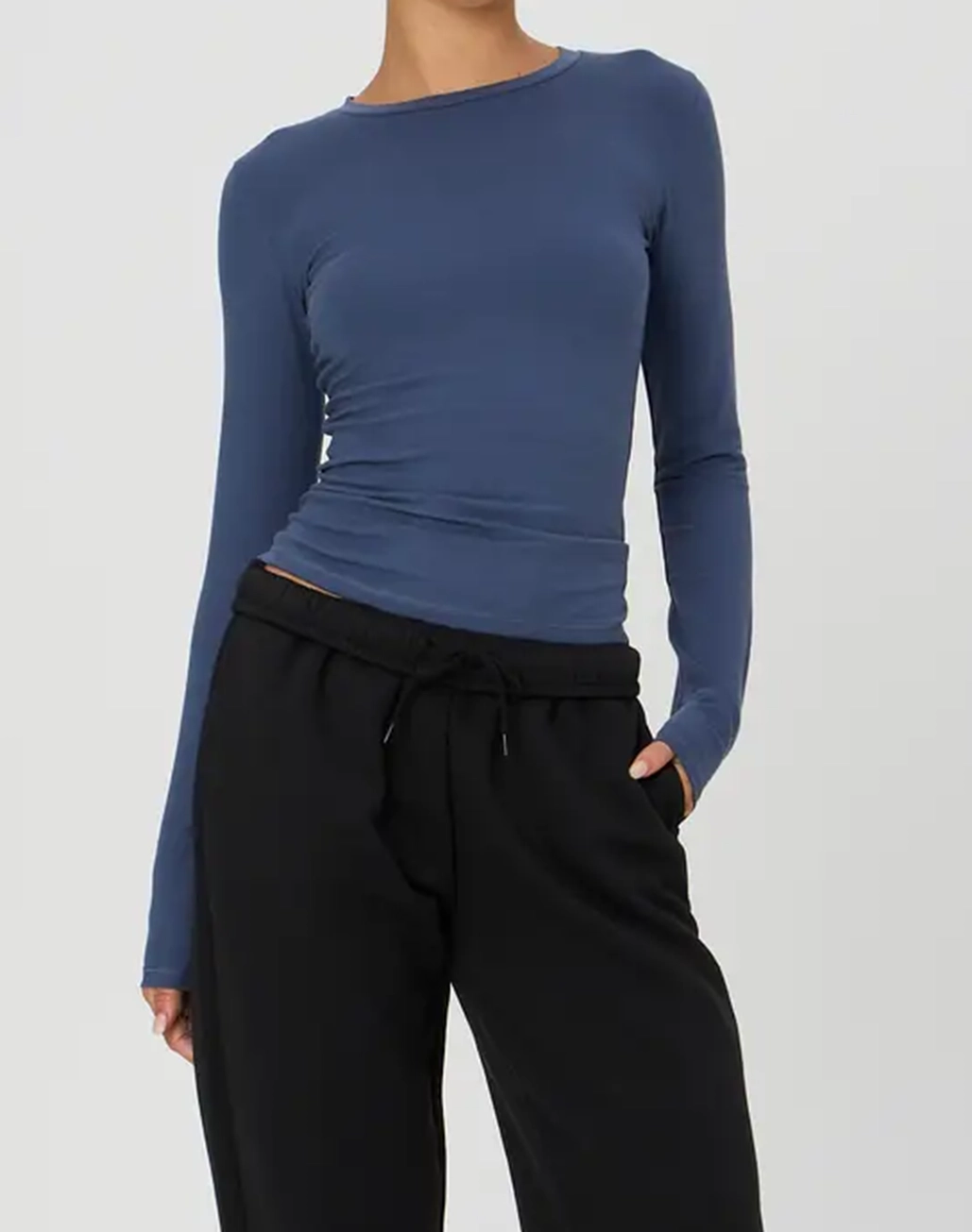 Cotton Fitted Long Sleeve Top