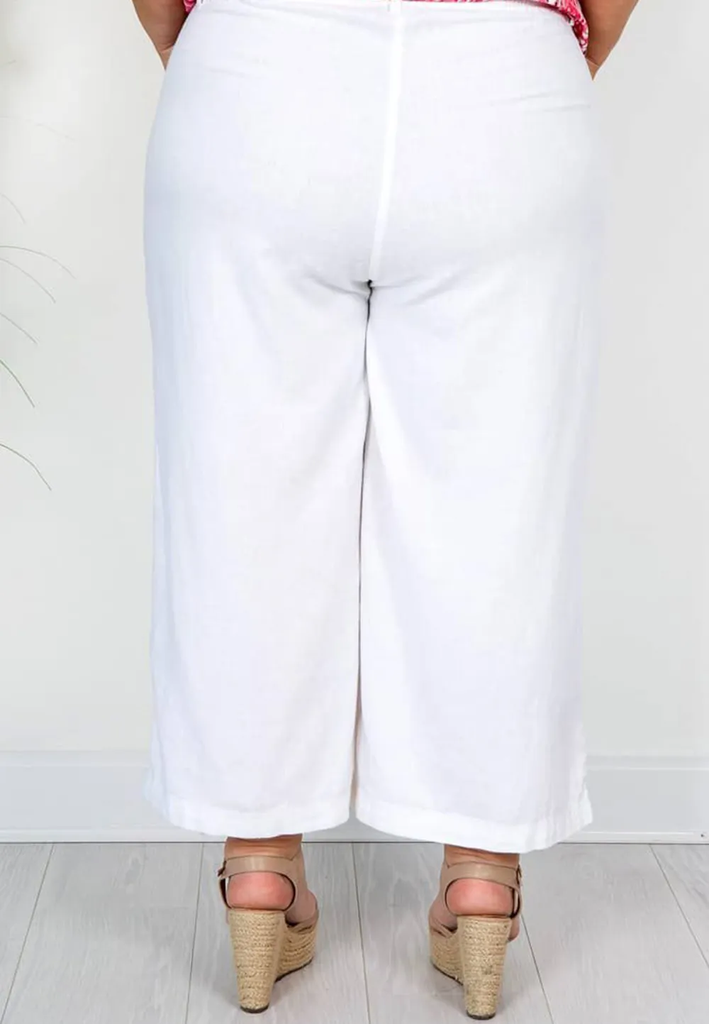 White Linen Mix Culottes