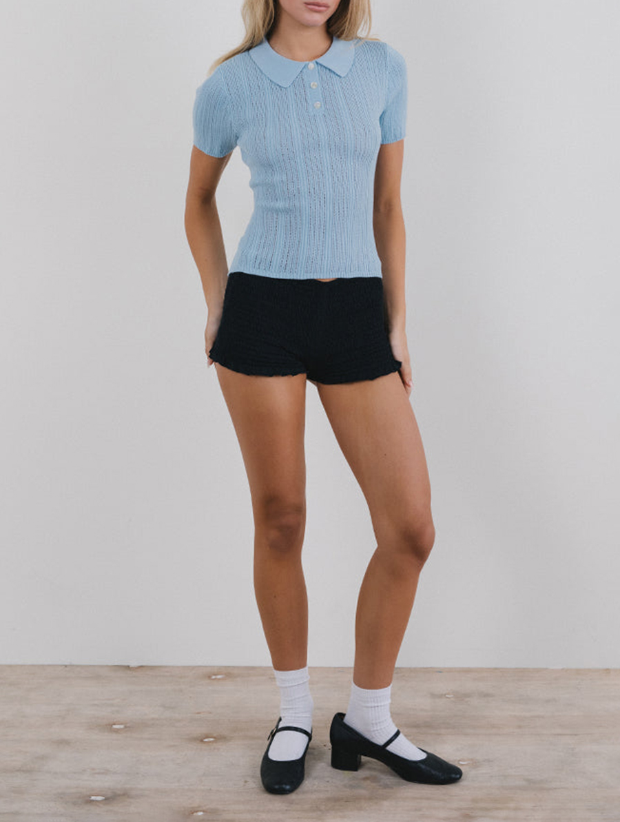 Lynetta Top In Baby Blue