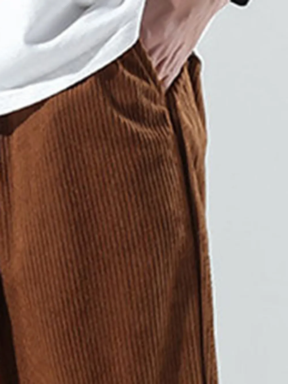 Elastic Waist Corduroy Pants